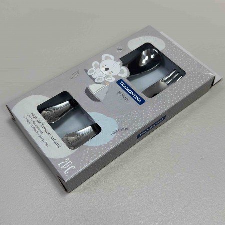Набір дитячих столових приборів 2 шт Baby Le Petit blue Tramontina 66973/010 ведмедик і кораблик