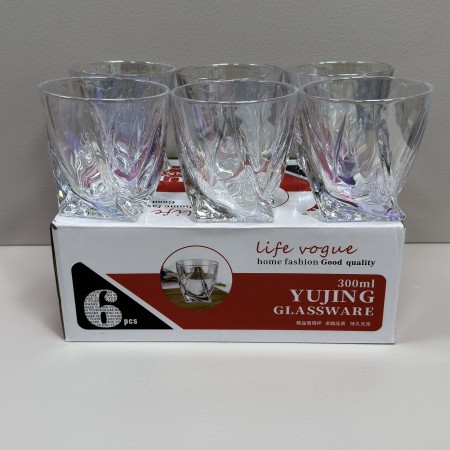 Набір склянок Quadro 6 шт 300 мл ХАМЕЛЕОН Yujing GlassWare 2772-3