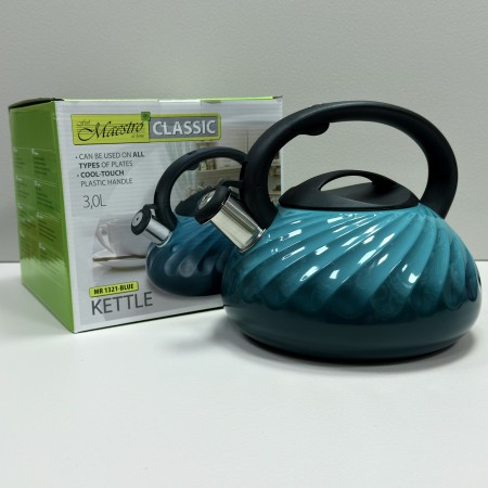 Чайник з нержавіючої сталі 3 л Maestro MR-1321 бірюзовий