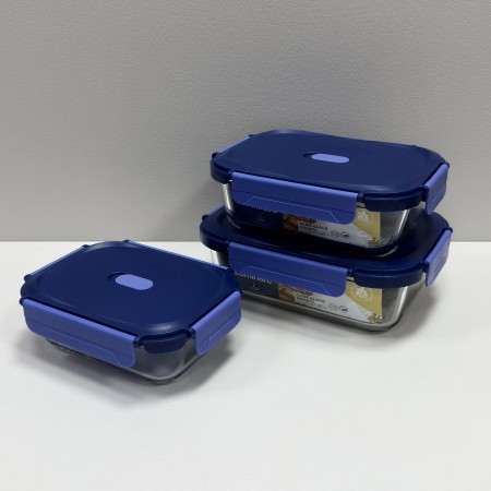 Набір контейнерів 650 мл, 1040 мл, 1520 мл Luminarc Click Clack 0087/0086/0085