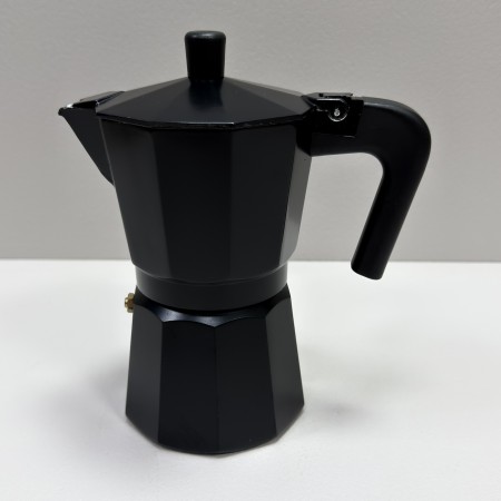 Гейзерна кавоварка алюмінієва на 6 чашок A-Plus 3082 чорна
