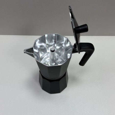 Гейзерна кавоварка алюмінієва на 9 чашок A-Plus 3083 чорна