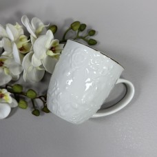 Кружка порцелянова 400 мл d-9 см, h-10 см Троянда Grazie TNC7125 / 12603 біла