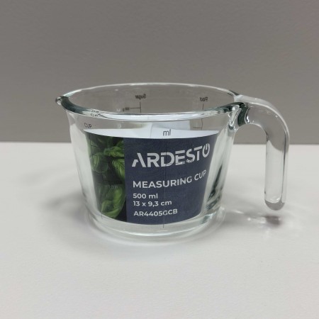Мірна склянка з боросилікатного скла 0,5 л h-9 см, d-13 см Ardesto AR4405GCB прозора