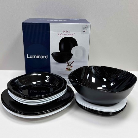 Сервіз столовий 19 предметів Luminarc Carine Black-White V8305