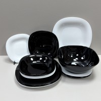 Сервіз столовий 19 предметів Luminarc Carine Black-White V8305