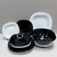 Сервіз столовий 19 предметів Luminarc Carine Black-White V8305