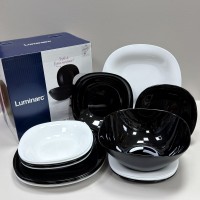 Сервіз столовий 19 предметів Luminarc Carine Black-White V8305