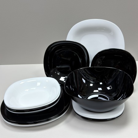 Сервіз столовий 19 предметів Luminarc Carine Black-White V8305