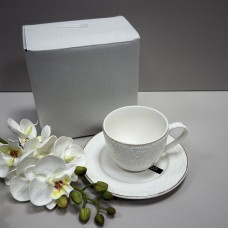 Чашка з блюдцем порцелянова 250 мл Гармонія Grazie TNC7125 / 12726 біла