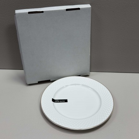 Тарілка пиріжкова порцелянова кругла d-18 см Кристал Grazie TNC7125 / 12887 біла