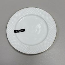 Тарілка пиріжкова порцелянова кругла d-18 см Кристал Grazie TNC7125 / 12887 біла