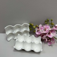 Підставка-лоток для яєць порцелянова на 6 шт Писанка Olens 102-1224 біла