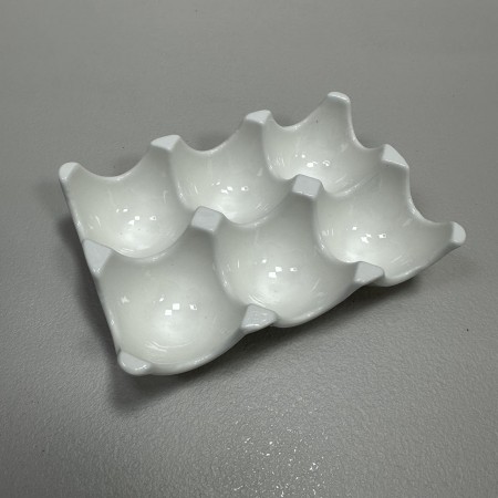 Підставка-лоток для яєць порцелянова на 6 шт Писанка Olens 102-1224 біла