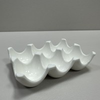 Підставка-лоток для яєць порцелянова на 6 шт Писанка Olens 102-1224 біла