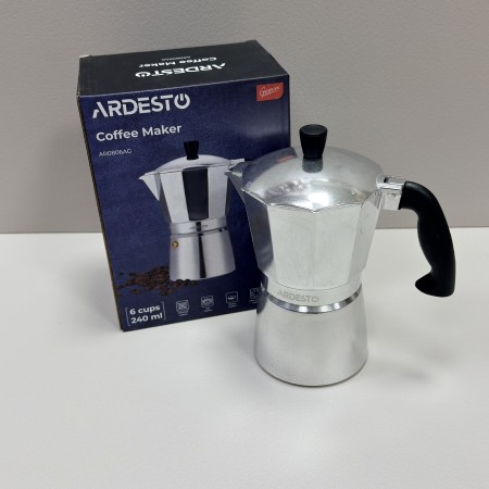 Гейзерна кавоварка алюмінієва 240 мл, 6 чашок ARDESTO Gemini Cremona AR0806AG