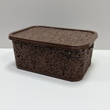 Корзина для зберігання побутових речей 6 л 29х21х12 см Ажур R Plastik  30605 коричнева