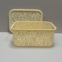 Корзина для зберігання побутових речей 6 л 29х21х12 см Ажур R Plastik  30602 молочна