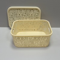 Корзина для зберігання побутових речей 6 л 29х21х12 см Ажур R Plastik  30602 молочна