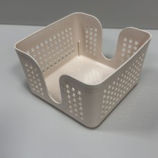 Серветниця-кошик пластикова 15х15х9 см Полімербит ПБ-840 бежева