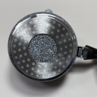 Ківш з кришкою d-16 см, h-8 см 1,3 л із мармуровим антипригарним  покриттям ZAUBERG 0716-SN сірий