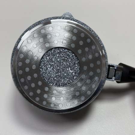 Ківш з кришкою d-16 см, h-8 см 1,3 л із мармуровим антипригарним  покриттям ZAUBERG 0716-SN сірий