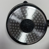 Ківш з кришкою d-20 см, h-9 см 2,3 л із мармуровим антипригарним  покриттям ZAUBERG 0720-BL чорний