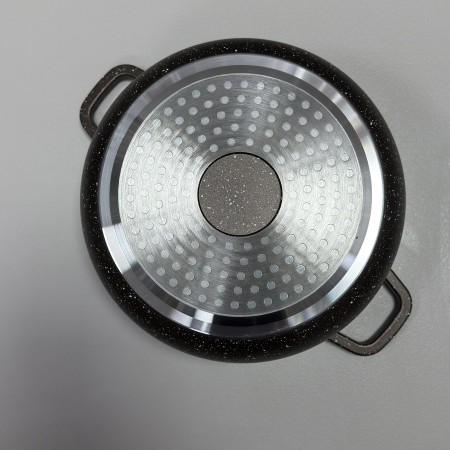 Каструля алюмінієва d-26 см, h-12,5 см 5,5 л із мармуровим антипригарним  покриттям ZAUBERG 0326-CH коричнева