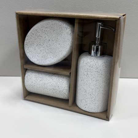 Набір аксесуарів для ванної кімнати 3 предмети BonaDi 851-328 білий граніт