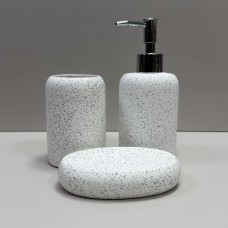 Набір аксесуарів для ванної кімнати 3 предмети BonaDi 851-328 білий граніт