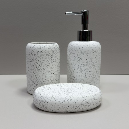 Набір аксесуарів для ванної кімнати 3 предмети BonaDi 851-328 білий граніт