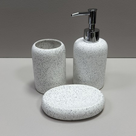 Набір аксесуарів для ванної кімнати 3 предмети BonaDi 851-328 білий граніт