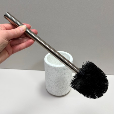 Йоршик для унітазу з підставкою 11х11х15,5 см / h-35 см BonaDi 851-329 білий граніт