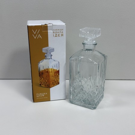 Графін-штоф скляний 0,5 л 7,5х7,5х18,5 см Viva WB500/7002722