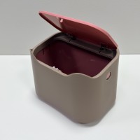 Контейнер для сміття пластиковий настільний 18,5х13х13,5 см Stenson R42100 коричневий з рожевим