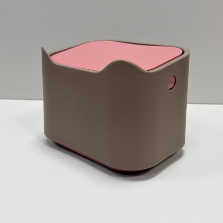 Контейнер для сміття пластиковий настільний 18,5х13х13,5 см Stenson R42100 коричневий з рожевим