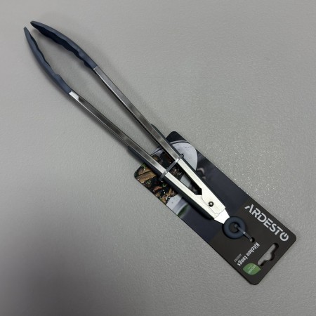 Щипці кухонні з нержавіючої сталі та силікону 30,5 см універсальні Ardesto Midori AR3035GS сірі