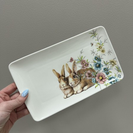 Блюдо порцелянове прямокутне 25,5х15х1 см Happy Rabbit BonaDi 311-125