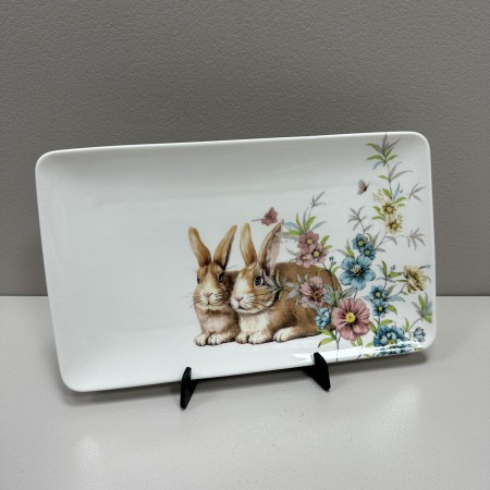 Блюдо порцелянове прямокутне 25,5х15х1 см Happy Rabbit BonaDi 311-125