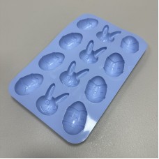 Силіконова форма для льоду і цукерок "Великодня" 23х15х2 см Stenson MH-5257 блакитна