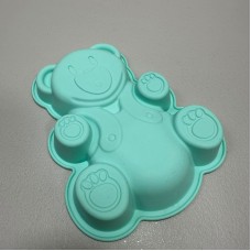 Силіконова форма для випікання Ведмедик 16,5х13х2 см Stenson MH-4400 бірюзова