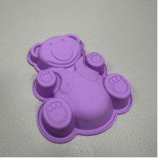 Силіконова форма для випікання Ведмедик 16,5х13х2 см Stenson MH-4400 фіолетова