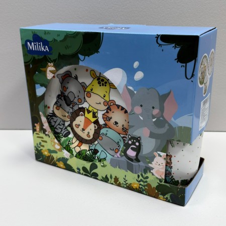 Набір дитячого посуду порцелянового 3 предмети Milika M0690-Zibo10ZooFamily