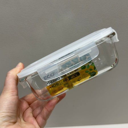 Контейнер прямокутний для їжі 2-секційний 640 мл 18х14х6,5 см Thermo Box Ecomo 3RC065-2AX / 7151993