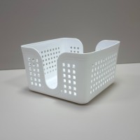 Серветниця-кошик пластикова 15х15х9 см Полімербит ПБ-840 біла