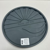 Підставка на колесах під бутиль, вазон пластикова Stenson R37613-33 сіра