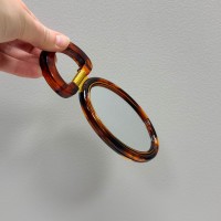 Дзеркало двостороннє настільне 15,3х8х1 см пластикове Mirror 430-4 коричневе