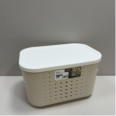 Корзина пластикова з кришкою 26,9х18,7х16 см 6,2 л Lova Plastik LV-351 бежева