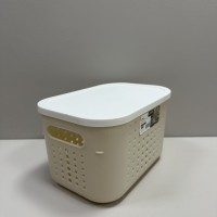 Корзина пластикова з кришкою 26,9х18,7х16 см 6,2 л Lova Plastik LV-351 бежева