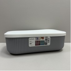 Корзина пластикова з кришкою 26,7х18,5х8 см 3,2 л Lova Plastik LV-332 сіра